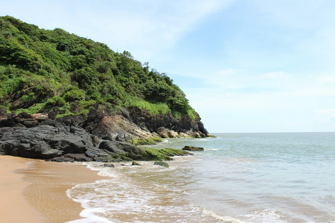 Gokarna coastline with Om Beach crescent and palm-fringed shore