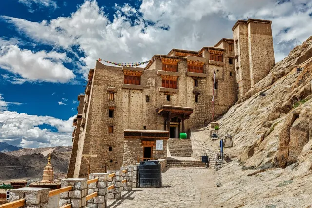 Nine stories of history and breathtaking sunset views over Leh town. Guided tours available.