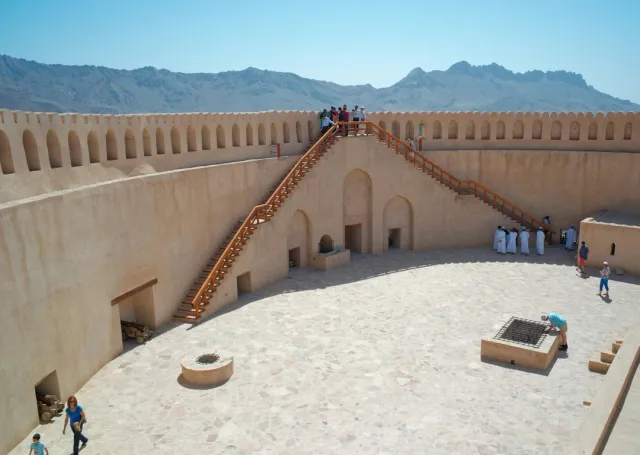 Nizwa & Jebel Akhdar – Heritage and Heights Nizwa Fort and vibrant Friday market; Jebel Akhdar's terraced villages and rose gardens. Guided fort tours and mountain hikes available.