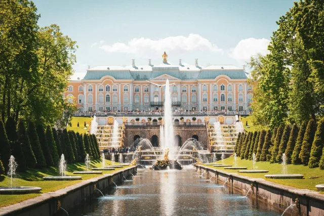 Hermitage Museum, Peterhof Palace and Church of the Savior on Spilled Blood. White Nights, Neva cruises and private canal tours with ballet evenings.